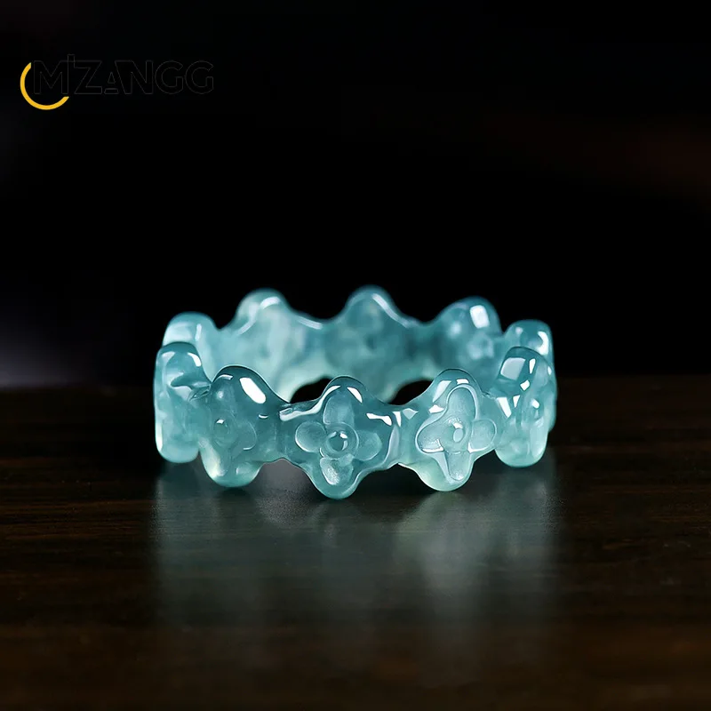 Natural Grade A Jadeite Blue Water 3D Four-Leaf Clover Ring High-End Charming Ice-Type Jade Ring Women Unique Holiday Gift
Natural Grade A Jadeite Blue Water 3D Four-Leaf Clover Ring High-End Charming Ice-Type Jade Ring Women Unique Holiday Gift