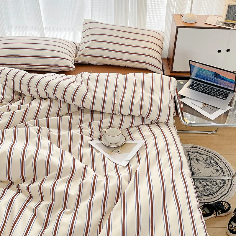 INS Stripe Series Printed Soft Bedding Set Duvet Cover Bedclothes Bedspread Pillowcases Flat Sheets Comforter Sets for Girls
INS Stripe Series Printed Soft Bedding Set Duvet Cover Bedclothes Bedspread Pillowcases Flat Sheets Comforter Sets for Girls