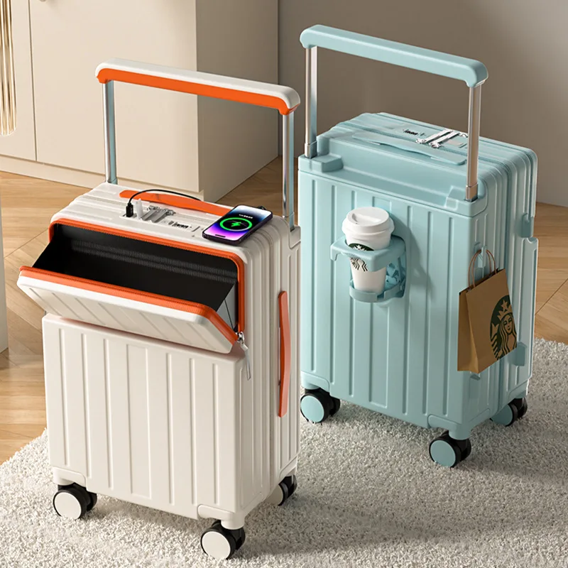 Travel Luggage Wide Tie Rod Suitcase Front Opening Laptop Boarding Case USB Charging 20"22"24"26 Inch Trolley Case with Wheels
Travel Luggage Wide Tie Rod Suitcase Front Opening Laptop Boarding Case USB Charging 20"22"24"26 Inch Trolley Case with Wheels
