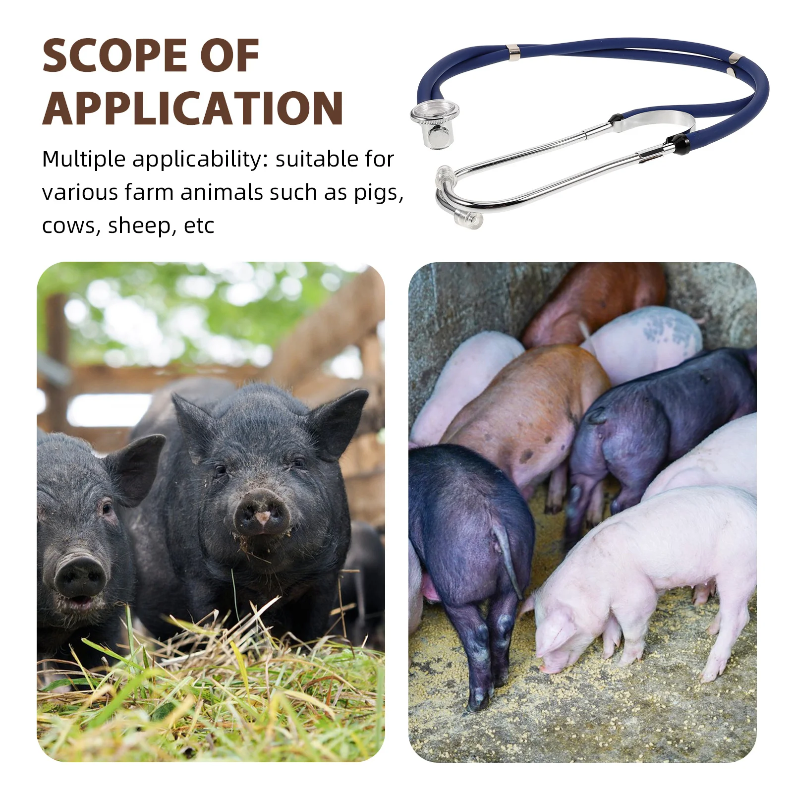 Veterinary Stethoscope Dual Tube Stainless Steel For Farm Animals Portable Animal Diagnostic Tool Livestock Stethoscope
Veterinary Stethoscope Dual Tube Stainless Steel For Farm Animals Portable Animal Diagnostic Tool Livestock Stethoscope