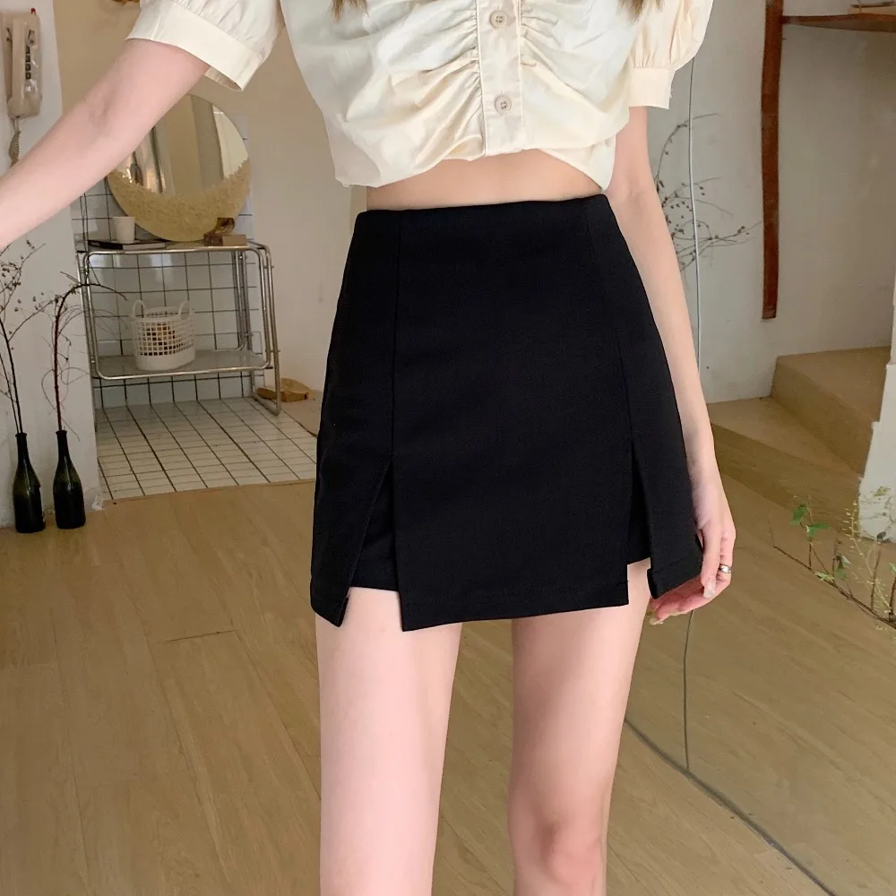 Fashion Slim High-waisted a-line Skirts Korean Style Pants Skirt Slimming Skirt with Slit Irregular a-line Dress Women 
Fashion Slim High-waisted a-line Skirts Korean Style Pants Skirt Slimming Skirt with Slit Irregular a-line Dress Women