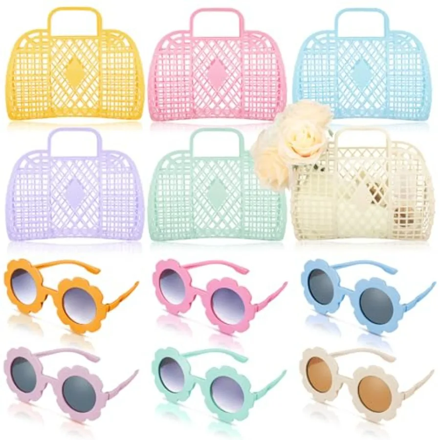 12 Pcs Jelly Bags with Sunglasses Jelly Purse Basket Reusable Tote Beach Handbags for Women Girls Kid
12 Pcs Jelly Bags with Sunglasses Jelly Purse Basket Reusable Tote Beach Handbags for Women Girls Kid