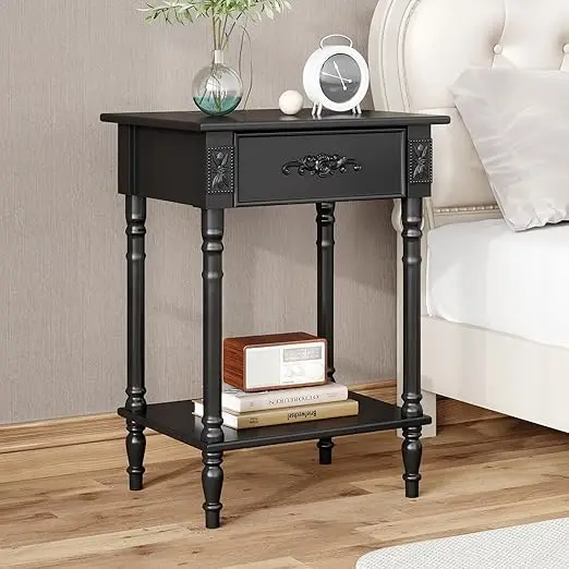 Wooden Nightstand with 1 Der and Bottom Shel, Elegant Bede Table End Side Table or Bedroom, Living Room, Black (19.7”W x
Wooden Nightstand with 1 Der and Bottom Shel, Elegant Bede Table End Side Table or Bedroom, Living Room, Black (19.7”W x