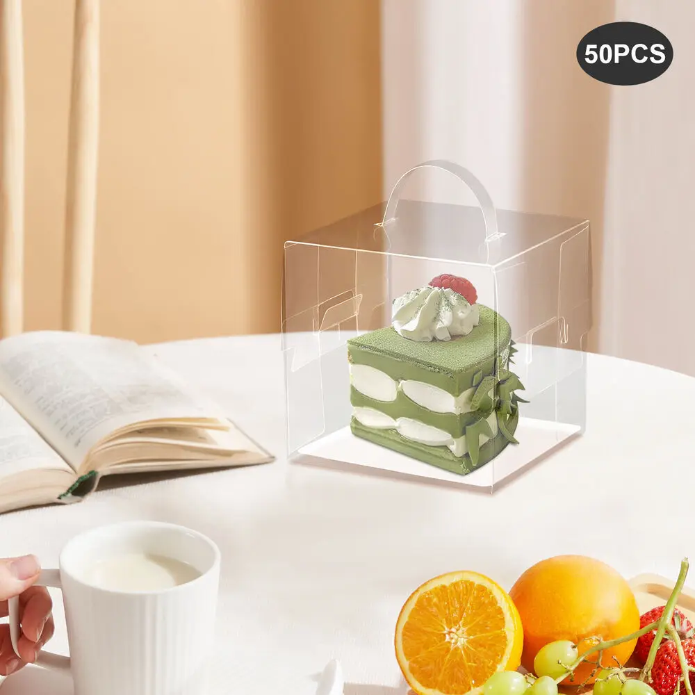 50 Pcs Clear Square Cake Boxes, Square Clear Cake Boxes, Cake Carrier with Handle
50 Pcs Clear Square Cake Boxes, Square Clear Cake Boxes, Cake Carrier with Handle