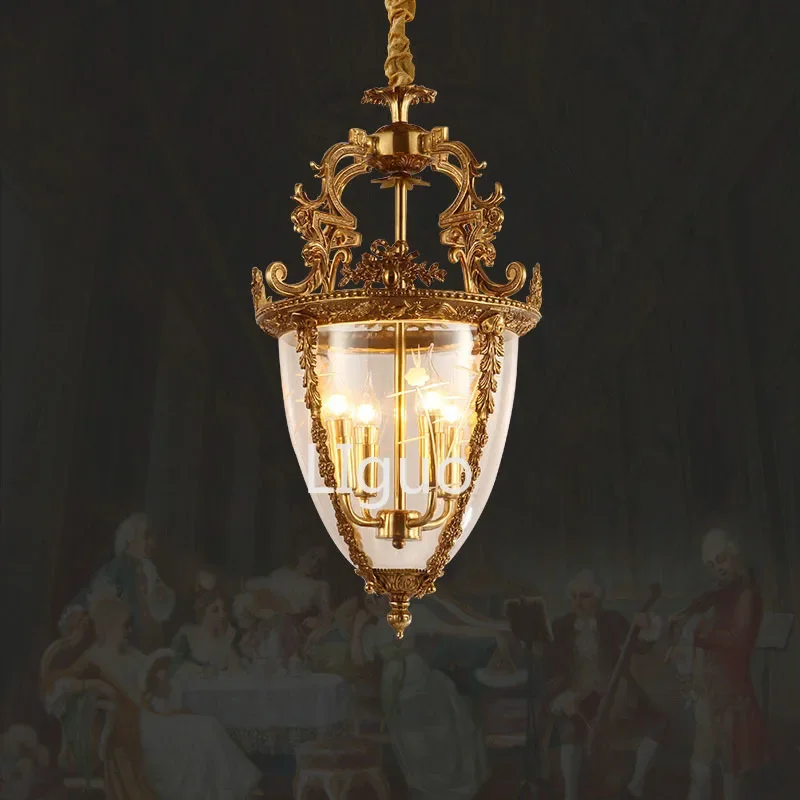 French Vintage Copper Glass Pendant Lamp European Corridor Aisle Hanging Lights Small Suspension Brass Chandelier
French Vintage Copper Glass Pendant Lamp European Corridor Aisle Hanging Lights Small Suspension Brass Chandelier