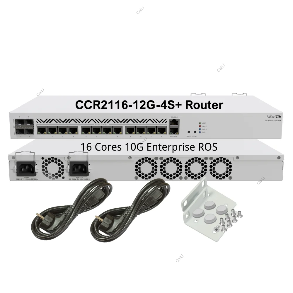 Mikrotik CCR2116-12G-4S+ 16 Cores 10G Enterprise ROS 16G DDR4 16-CORE 2GHZ CPU 10G SFP+ M2 PCIE SLOT Dual - Redundant Power
Mikrotik CCR2116-12G-4S+ 16 Cores 10G Enterprise ROS 16G DDR4 16-CORE 2GHZ CPU 10G SFP+ M2 PCIE SLOT Dual - Redundant Power