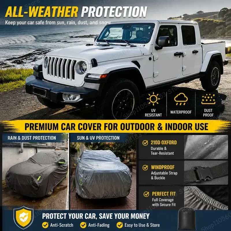For Jeep Gladiator JT 2020 2021 2022 Truck Cover Outdoor Waterproof UV Resistant Dust Snow Rain Protection Car Accessory
For Jeep Gladiator JT 2020 2021 2022 Truck Cover Outdoor Waterproof UV Resistant Dust Snow Rain Protection Car Accessory