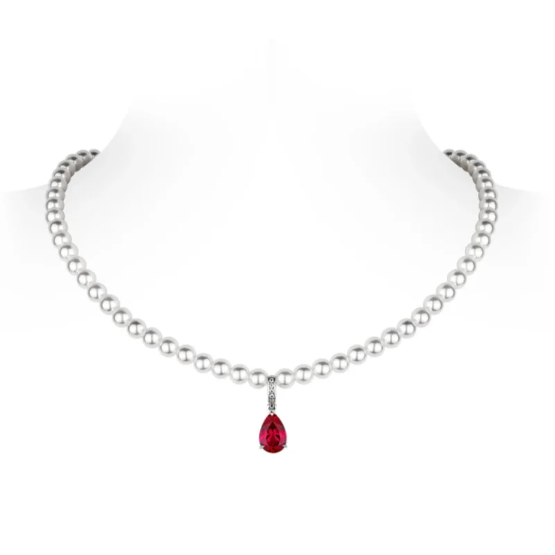 Bellux pendant chain 925 silver synthetic zircon full white pearls red water drop light luxury elegant necklace for women
Bellux pendant chain 925 silver synthetic zircon full white pearls red water drop light luxury elegant necklace for women