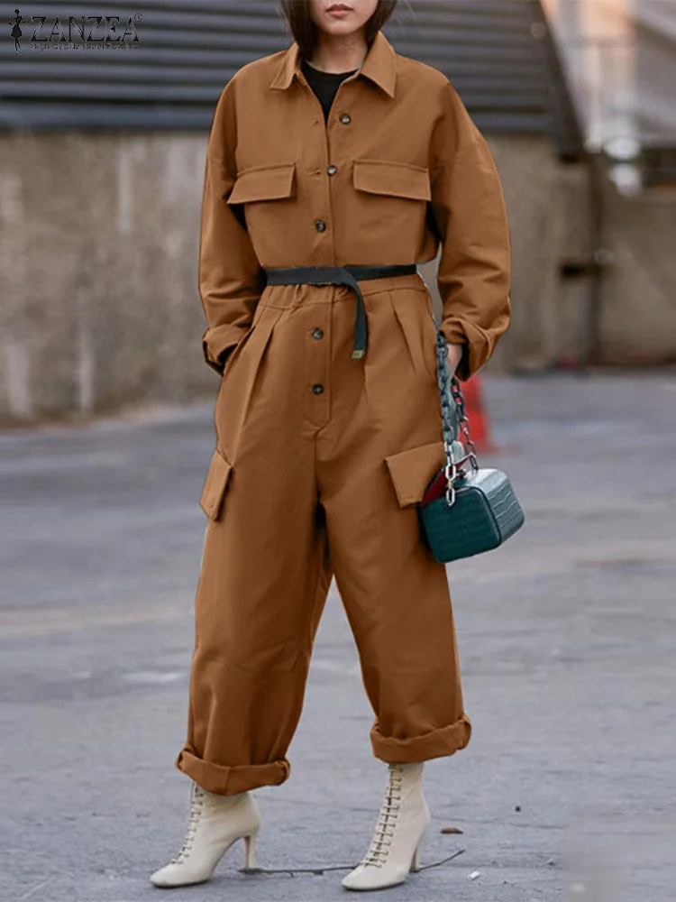 ZANZEA Streetwear Cargo Overalls Fashion Women Solid Loose Playsuit 2024 Spring Pocket Long Sleeve Jumpsuit Casual Lapel Rompers
ZANZEA Streetwear Cargo Overalls Fashion Women Solid Loose Playsuit 2024 Spring Pocket Long Sleeve Jumpsuit Casual Lapel Rompers