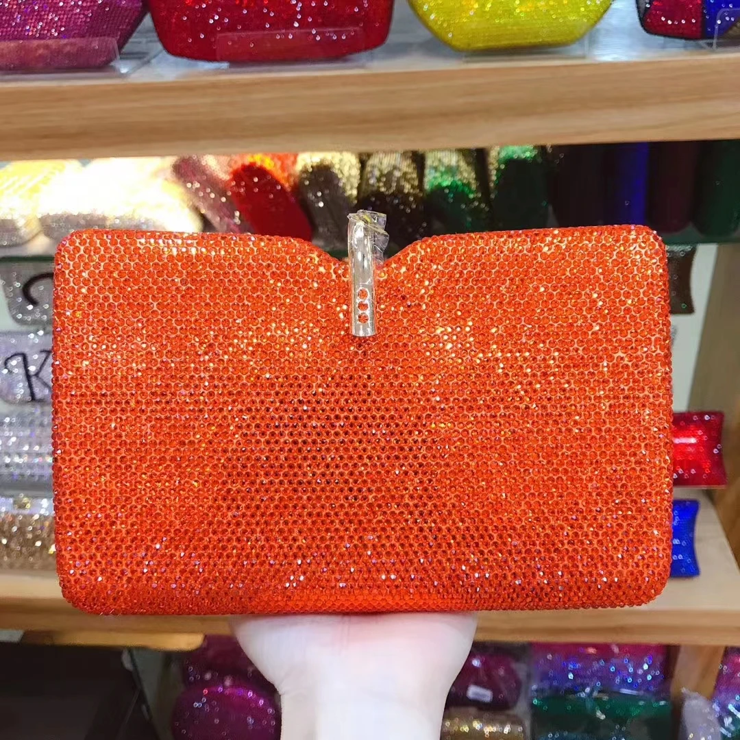 XIYUAN Women Orange Crystal Clutch Purse Stone Evening Bags Wedding Party Rhinestones Handbags Ladies Gala Dinner Gold Purses
XIYUAN Women Orange Crystal Clutch Purse Stone Evening Bags Wedding Party Rhinestones Handbags Ladies Gala Dinner Gold Purses