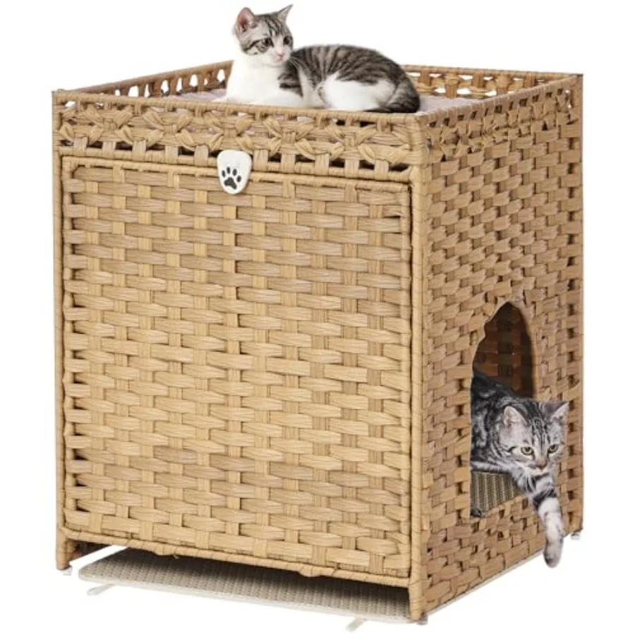 Cat Litter Box Enclosure with Soft Litter Mat for Indoor Use in Living Room Bedroom or Balcony; Hidden Cat Washroom Furniture w
Cat Litter Box Enclosure with Soft Litter Mat for Indoor Use in Living Room Bedroom or Balcony; Hidden Cat Washroom Furniture w