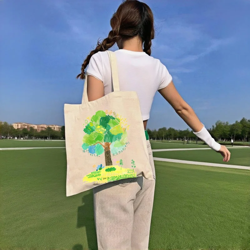 1pc Green Tree Print Canvas Tote Bag Double Sided Shoulder Bag Casual Student Eco Shopping Handbag
1pc Green Tree Print Canvas Tote Bag Double Sided Shoulder Bag Casual Student Eco Shopping Handbag