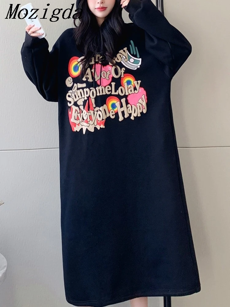 Autumn winter oversize letter print hooded dress women loose warm long sleeve pullover woman ladies dresses vestidos
Autumn winter oversize letter print hooded dress women loose warm long sleeve pullover woman ladies dresses vestidos