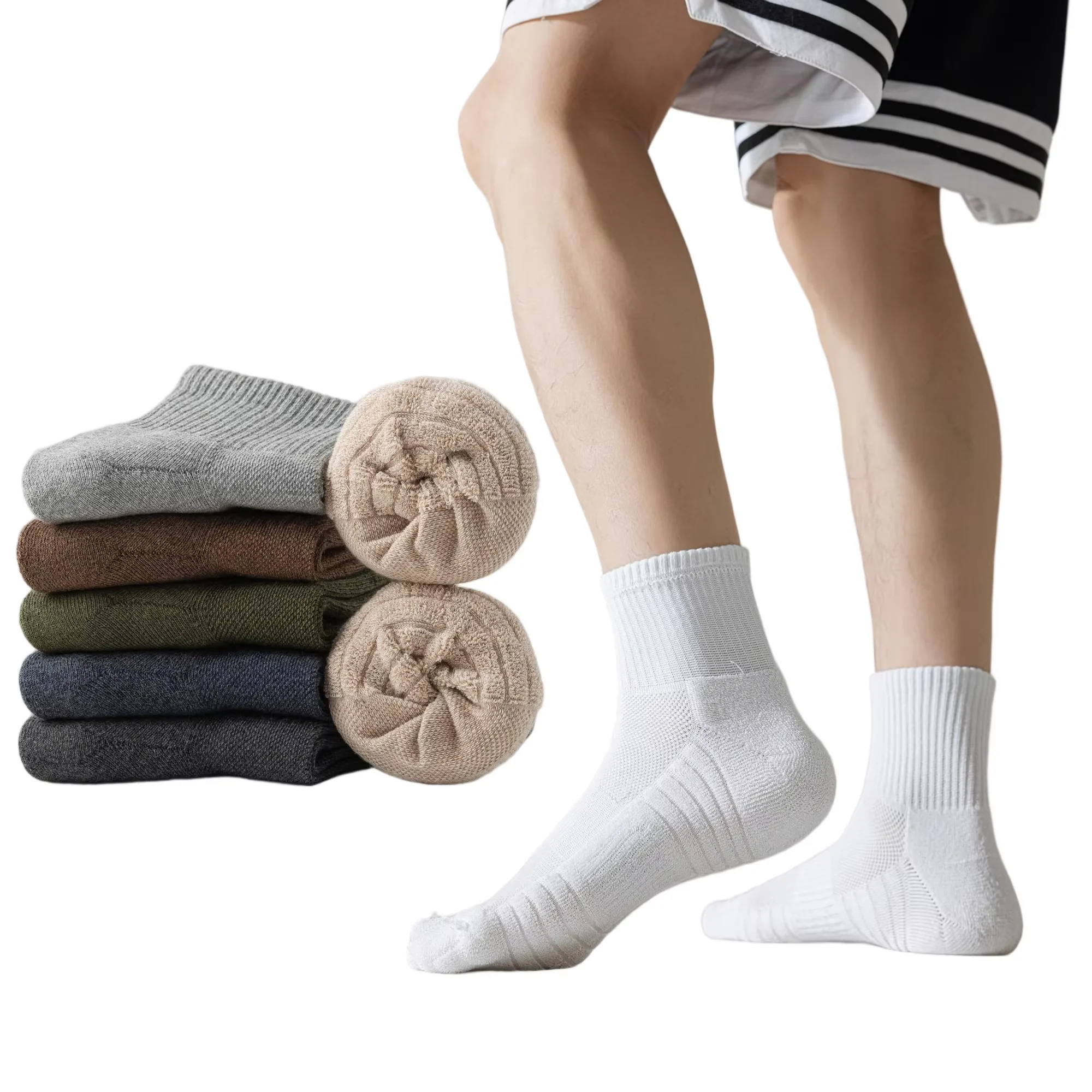 Men's pure cotton mid tube socks with boneless loop socks, anti odor and sweat absorbing pure cotton sports socks
Men's pure cotton mid tube socks with boneless loop socks, anti odor and sweat absorbing pure cotton sports socks