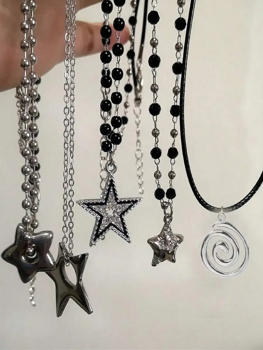 5pcs Star Pendant Choker Necklaces For Women Men Grunge Punk Fashion Jewelry
5pcs Star Pendant Choker Necklaces For Women Men Grunge Punk Fashion Jewelry