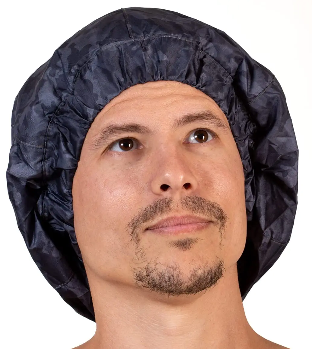 Men's Large Shower Cap for Dreadlocks Braids Curls, Waterproof Reusable with Terry Cloth Lining, Black Camouflage
Men's Large Shower Cap for Dreadlocks Braids Curls, Waterproof Reusable with Terry Cloth Lining, Black Camouflage