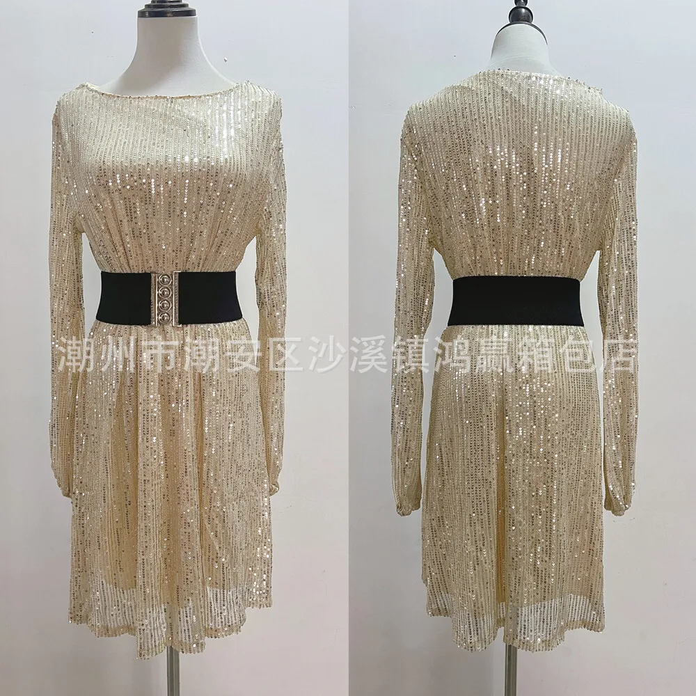 New Fashion Versatile Luxurious Waist-Cinching Slimming Round Neck Heavy Beaded Sequin Embroidered Long Sleeve Dress for Women
New Fashion Versatile Luxurious Waist-Cinching Slimming Round Neck Heavy Beaded Sequin Embroidered Long Sleeve Dress for Women