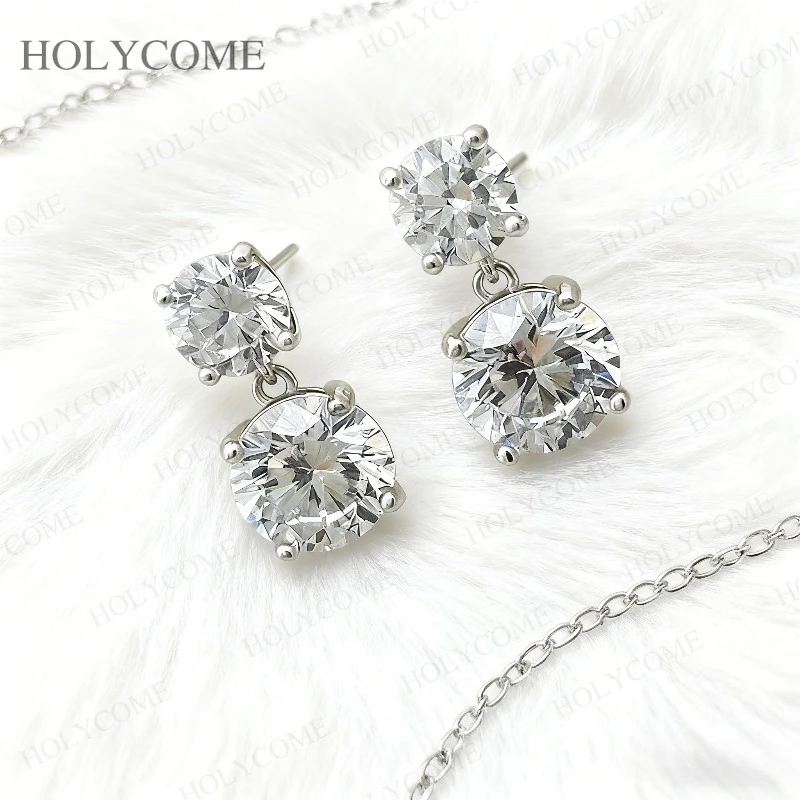 Серьги на заказ с муассанитом круглой формы 5,6CT-10CT D цвета, роскошные сверкающие серьги для женщин, свадебные рождественские украшения, подарки
Серьги на заказ с муассанитом круглой формы 5,6CT-10CT D цвета, роскошные сверкающие серьги для женщин, свадебные рождественские украшения, подарки