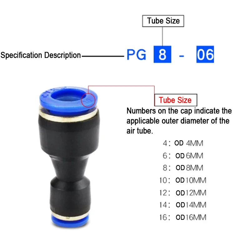 2/5/10pcs PG 4mm 6mm 8mm 10mm 12mm 14mm 16mm Pneumatic Reducer Reducing Connector Hose Tube Nylon Inline Push Fit Air Line
2/5/10pcs PG 4mm 6mm 8mm 10mm 12mm 14mm 16mm Pneumatic Reducer Reducing Connector Hose Tube Nylon Inline Push Fit Air Line