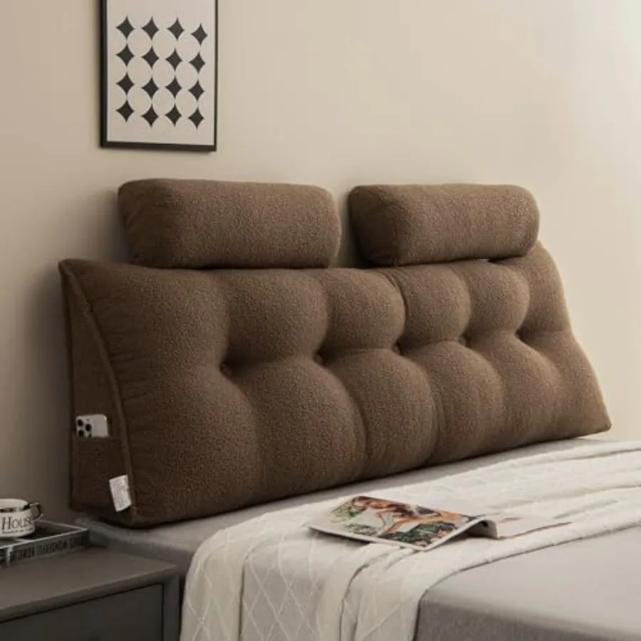 Headboard Pillow Size Backrest PillowHeadboard Wedge Pillow with 2 Pack Neck Roll Pillow Large Removable Cover with Two Large S
Headboard Pillow Size Backrest PillowHeadboard Wedge Pillow with 2 Pack Neck Roll Pillow Large Removable Cover with Two Large S