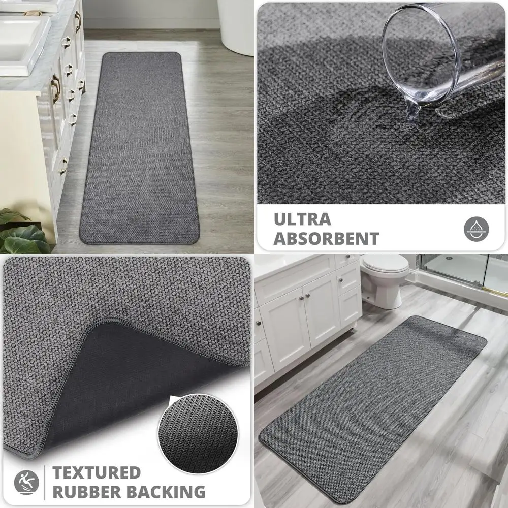 Ultra-Thin, Quick-Dry Non-Slip Bath Mat, Large 24x60 Grey Rug for Bathroom, Shower, Sink Area, Home Decor
Ultra-Thin, Quick-Dry Non-Slip Bath Mat, Large 24x60 Grey Rug for Bathroom, Shower, Sink Area, Home Decor