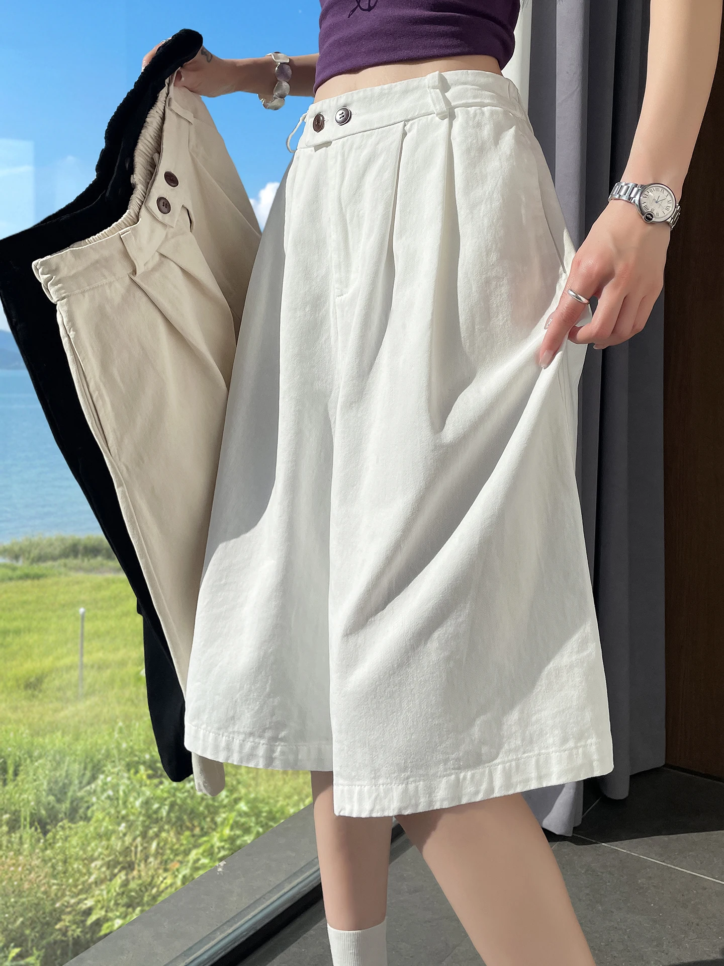 High Waist Wide Leg Pants Women's Summer 2026 New Loose Comfortable Casual Seven-Foot White Color Korean Style Commute Wind
High Waist Wide Leg Pants Women's Summer 2026 New Loose Comfortable Casual Seven-Foot White Color Korean Style Commute Wind
