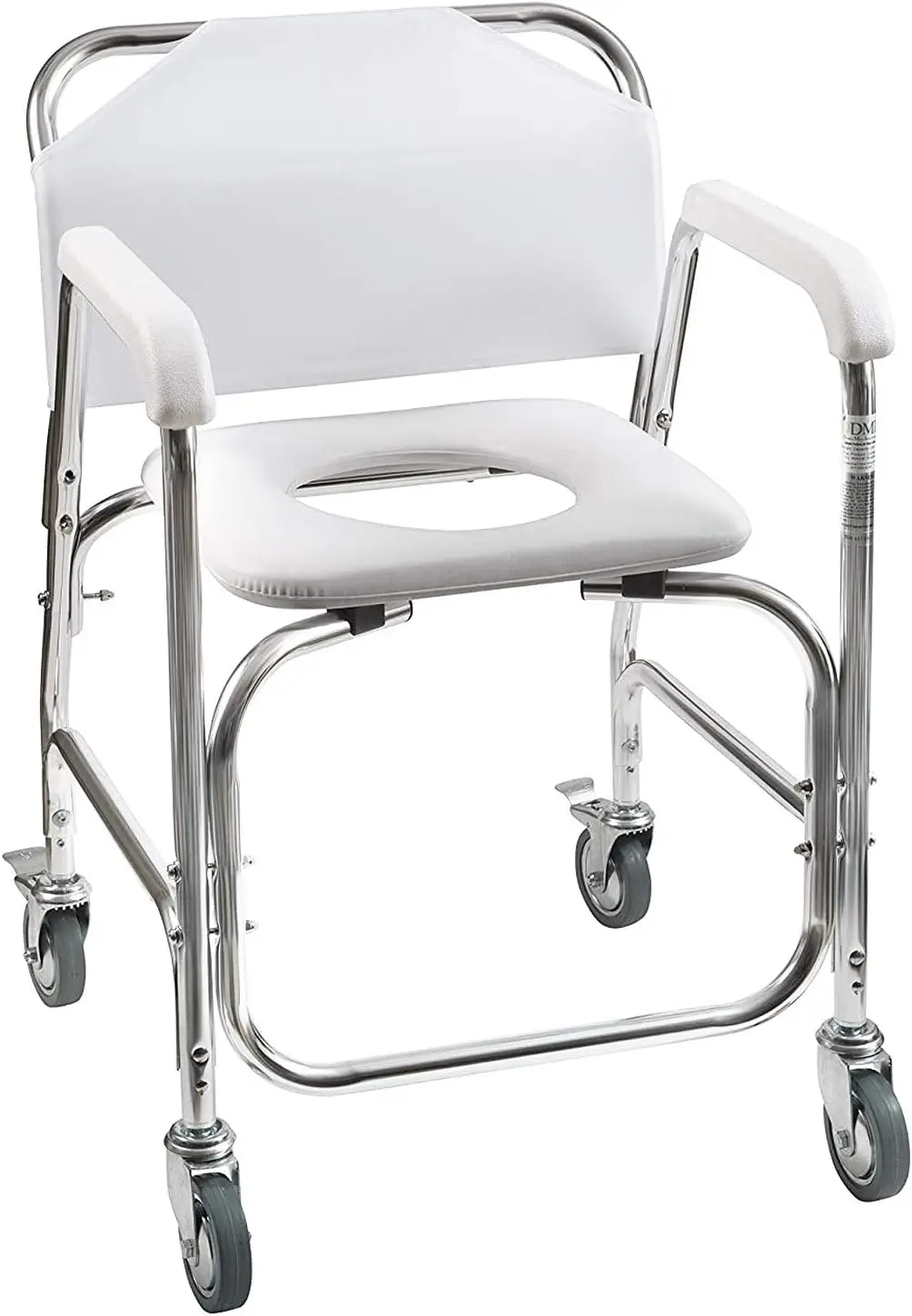 Rolling Shower Chair with Commode and Transport Features, FSA Eligible, Rear Locking Wheels, 250 lb Capacity, White
Rolling Shower Chair with Commode and Transport Features, FSA Eligible, Rear Locking Wheels, 250 lb Capacity, White