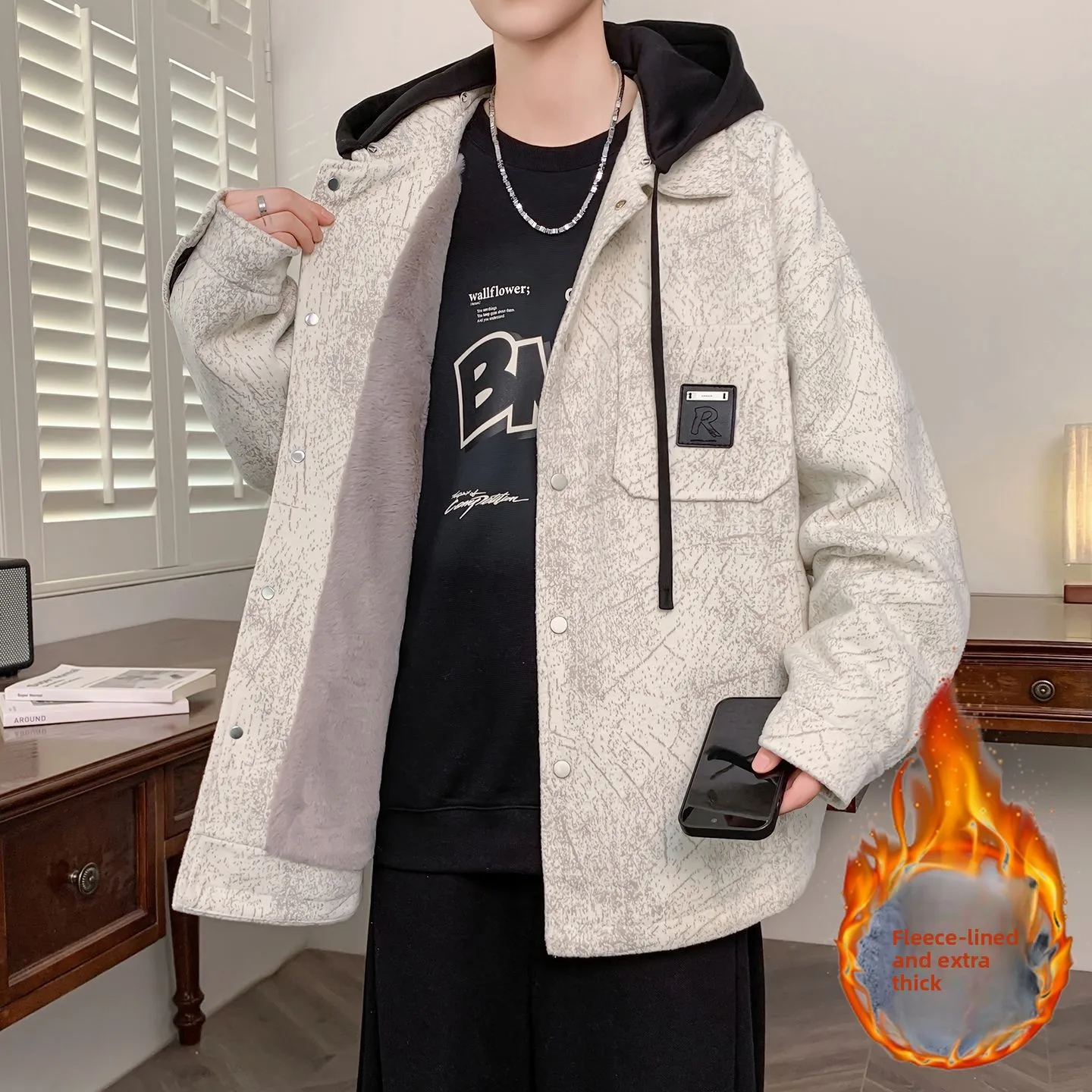 Thiened Fce Autumn Winter Jaet for Men's Teenagers Trendy Cotton Clothes Haome Junior High School Students' Parkas
Thiened Fce Autumn Winter Jaet for Men's Teenagers Trendy Cotton Clothes Haome Junior High School Students' Parkas