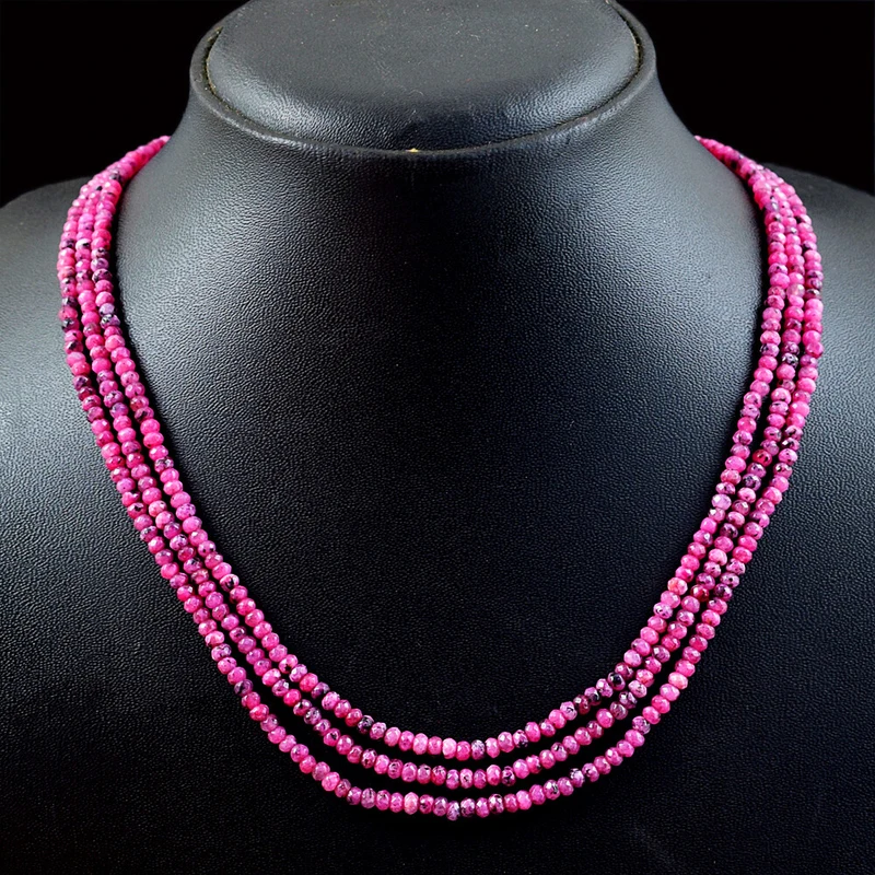 125.00 Cts Earth Mined 3 Strand Pink Onyx Round Cut Beads Necklace NK 17E114
125.00 Cts Earth Mined 3 Strand Pink Onyx Round Cut Beads Necklace NK 17E114