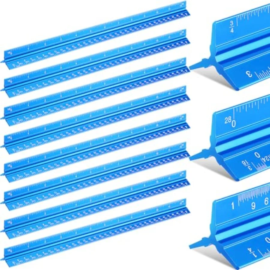 10 Pcs Architectural Scale Triangular Ruler 12" Architect Engineers Scale Ruler Set Aluminum Metal Ruler with Imperial Measurem
10 Pcs Architectural Scale Triangular Ruler 12" Architect Engineers Scale Ruler Set Aluminum Metal Ruler with Imperial Measurem