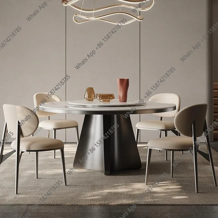 ASimple modern microcrystalline stone household dining table and chairs marble round table small apartment supercrystalline ston
ASimple modern microcrystalline stone household dining table and chairs marble round table small apartment supercrystalline ston