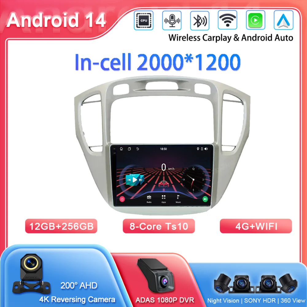 Android Car Radio Stereo For Toyota Highlander 1 XU20 2001-2007 Auto Multimidia Player GPS Navigation Carplay NO 2din DVD WIFI
Android Car Radio Stereo For Toyota Highlander 1 XU20 2001-2007 Auto Multimidia Player GPS Navigation Carplay NO 2din DVD WIFI
