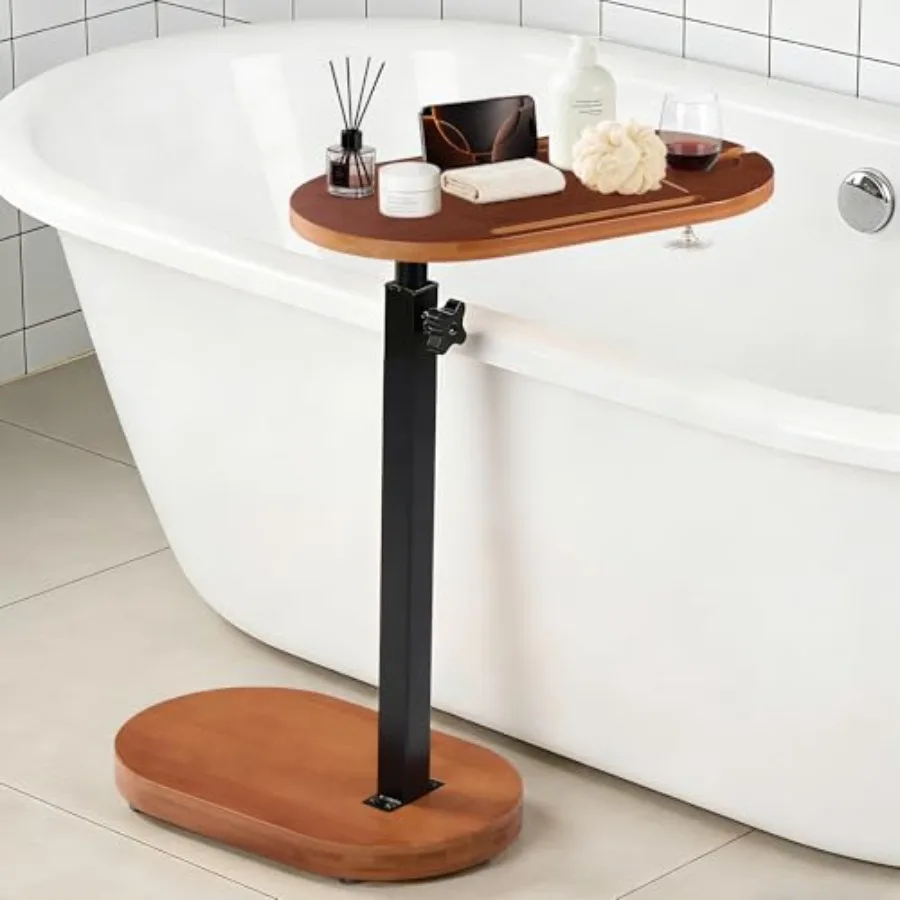 Bamboo Bathtub Side Table, 360° Swivel Height Adjustable Freestanding Bath Caddy Tray Organizer with 5 Storage, Luxury Home Spa
Bamboo Bathtub Side Table, 360° Swivel Height Adjustable Freestanding Bath Caddy Tray Organizer with 5 Storage, Luxury Home Spa