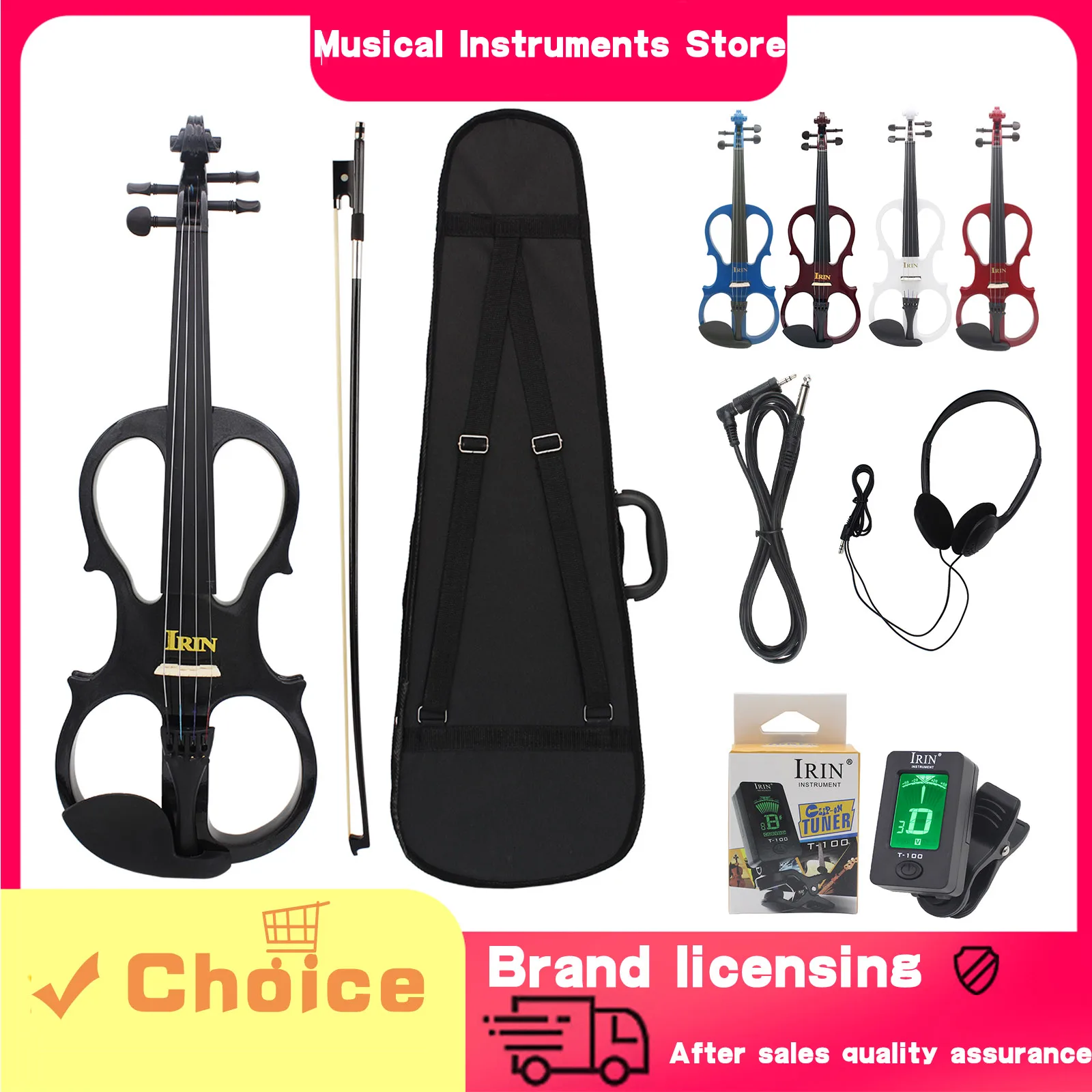 IRIN Electroacoustic Violin 4/4 Professional Violin for Beginner Electric Silent Violin with Bow Headphone Tuner Accessory
IRIN Electroacoustic Violin 4/4 Professional Violin for Beginner Electric Silent Violin with Bow Headphone Tuner Accessory