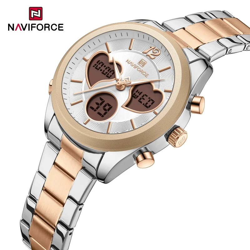 NAVIFORCE циферблат кварцевые аналоговые ЖК-цифровые часы женские часы уникальный дизайн в форме сердца модные повседневные подарки для подруги часы
NAVIFORCE циферблат кварцевые аналоговые ЖК-цифровые часы женские часы уникальный дизайн в форме сердца модные повседневные подарки для подруги часы