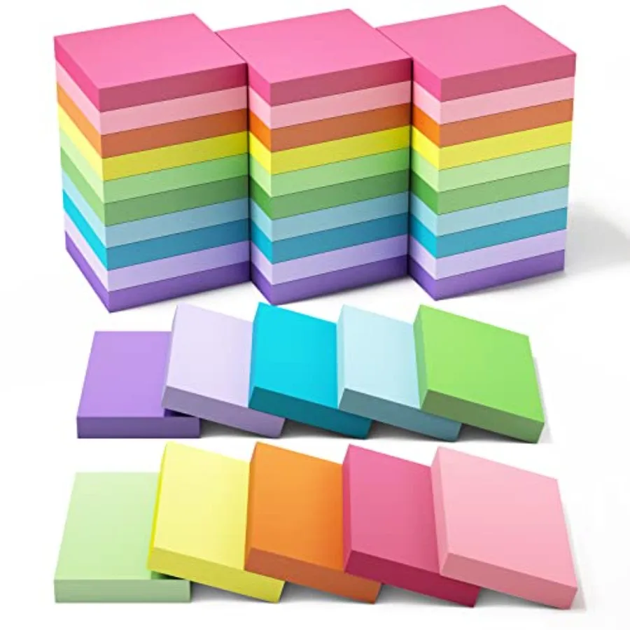 Sticky Notes1.5x2 Inches, 30 Pack Bright Colors Self-Stick Pads, Super Adhesive Memo Pads, 75 Sheets/Pad, 2250 Sheets
Sticky Notes1.5x2 Inches, 30 Pack Bright Colors Self-Stick Pads, Super Adhesive Memo Pads, 75 Sheets/Pad, 2250 Sheets