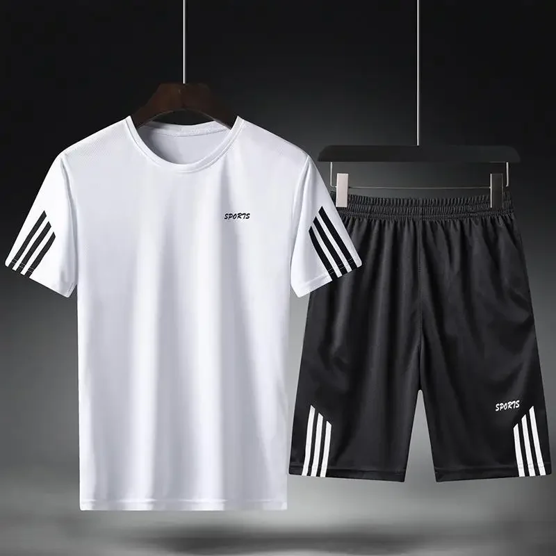 Summer Breathable Sports Suit Men's Short-Sleeved Shorts Loose Quick Drying T-Shirt Short Quarter Pants Casual Running Suit
Summer Breathable Sports Suit Men's Short-Sleeved Shorts Loose Quick Drying T-Shirt Short Quarter Pants Casual Running Suit