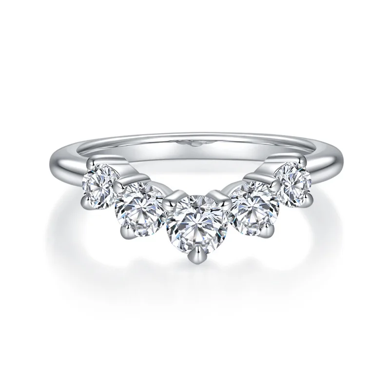 Moissanite Wedding Band Solid 925 Sterling Silver V Shape Curved Half Eternity Band Rings For Women Fashion Stacking
Moissanite Wedding Band Solid 925 Sterling Silver V Shape Curved Half Eternity Band Rings For Women Fashion Stacking