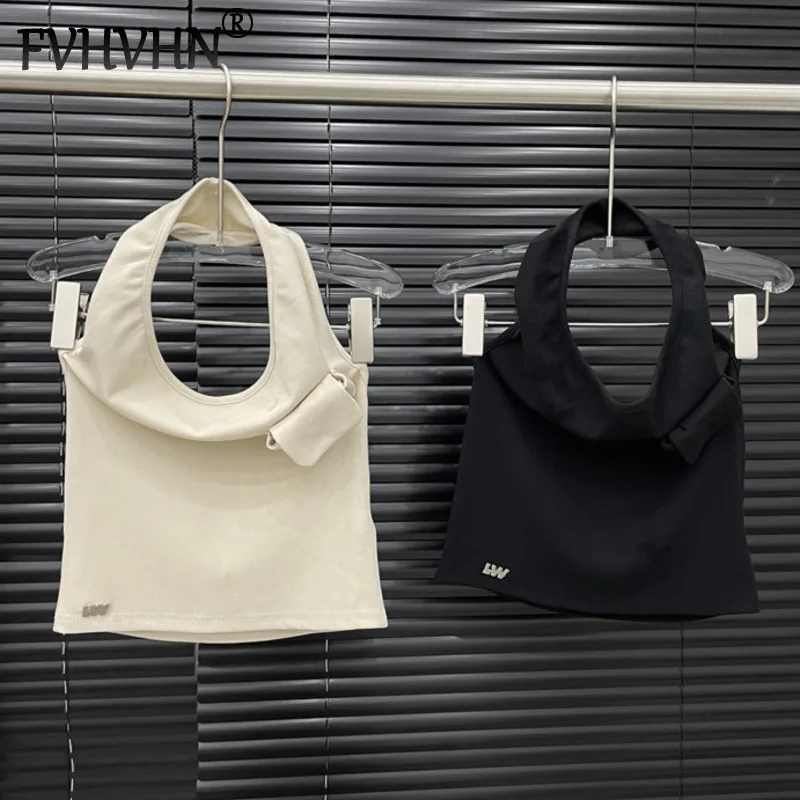 FVHVHN Fashion Women's Hanging Neck Camisole Vest Niche Design Versatile Backless Three-dimensional Pocket Top Female 1A230
FVHVHN Fashion Women's Hanging Neck Camisole Vest Niche Design Versatile Backless Three-dimensional Pocket Top Female 1A230