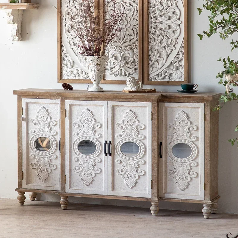 French Vintage Engraving Storage Locker Entrance Cabinet American Style Distressed Living Room Bedroom Side Cabinet
French Vintage Engraving Storage Locker Entrance Cabinet American Style Distressed Living Room Bedroom Side Cabinet