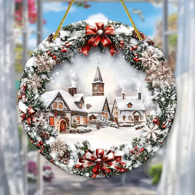 2D Flat, Winter Christmas Wooden Sign Relief Effect of Ice and Snow Town Christmas Wreath Sign for Front Door Wall Hanging Decor
2D Flat, Winter Christmas Wooden Sign Relief Effect of Ice and Snow Town Christmas Wreath Sign for Front Door Wall Hanging Decor