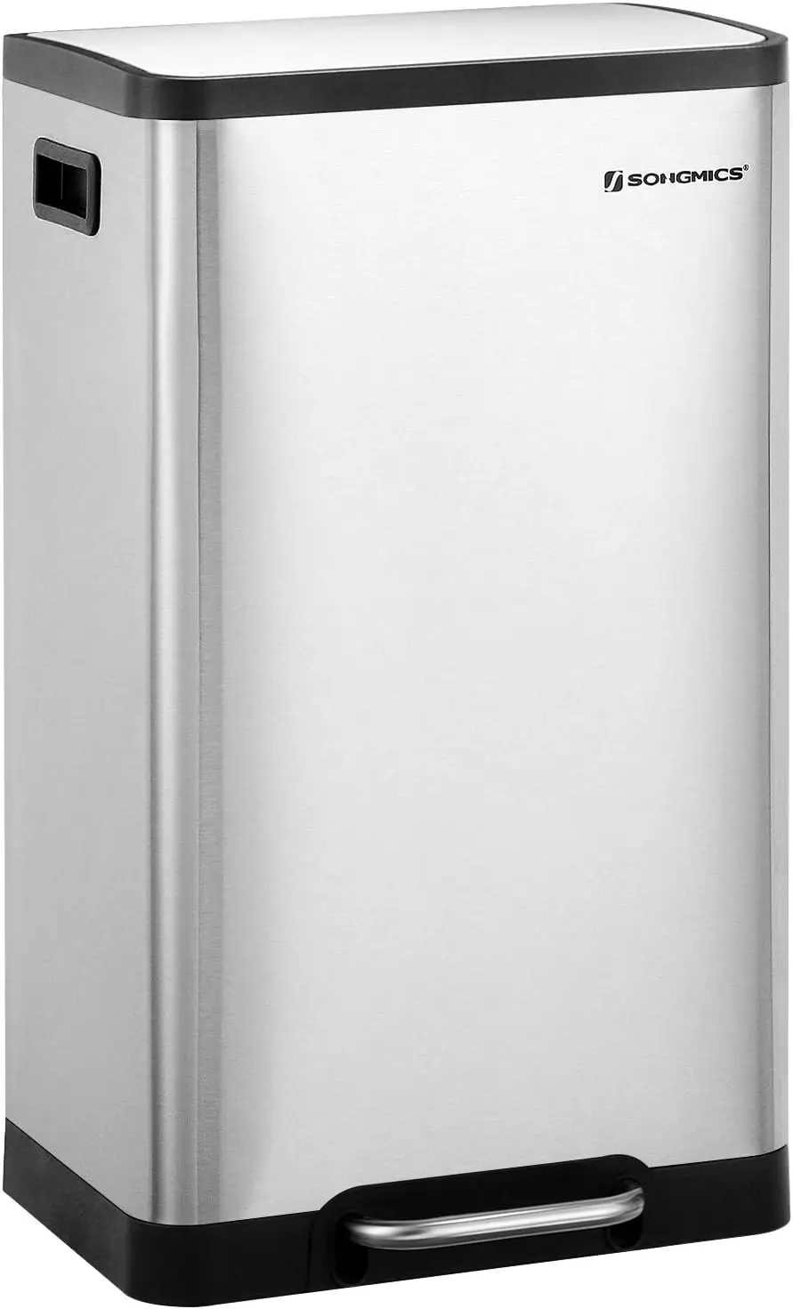 12-Gallon Stainless Steel Pedal Trash Can with Soft Close Lid, Silver
12-Gallon Stainless Steel Pedal Trash Can with Soft Close Lid, Silver