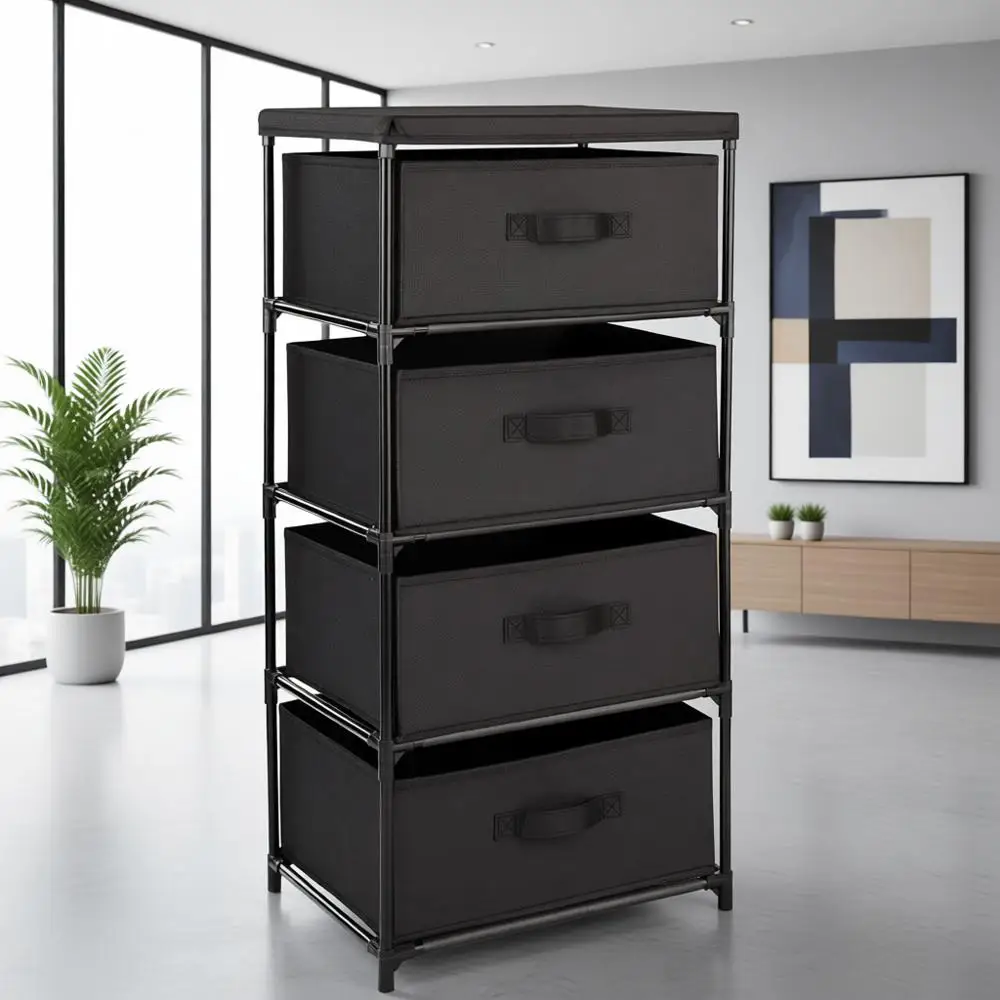 4-уровневый тканевый органайзер для ящиков или шкафа - 16,5 x 13 x 33 дюйма, черный - Шкаф для хранения одежды и для спальни
4-уровневый тканевый органайзер для ящиков или шкафа - 16,5 x 13 x 33 дюйма, черный - Шкаф для хранения одежды и для спальни