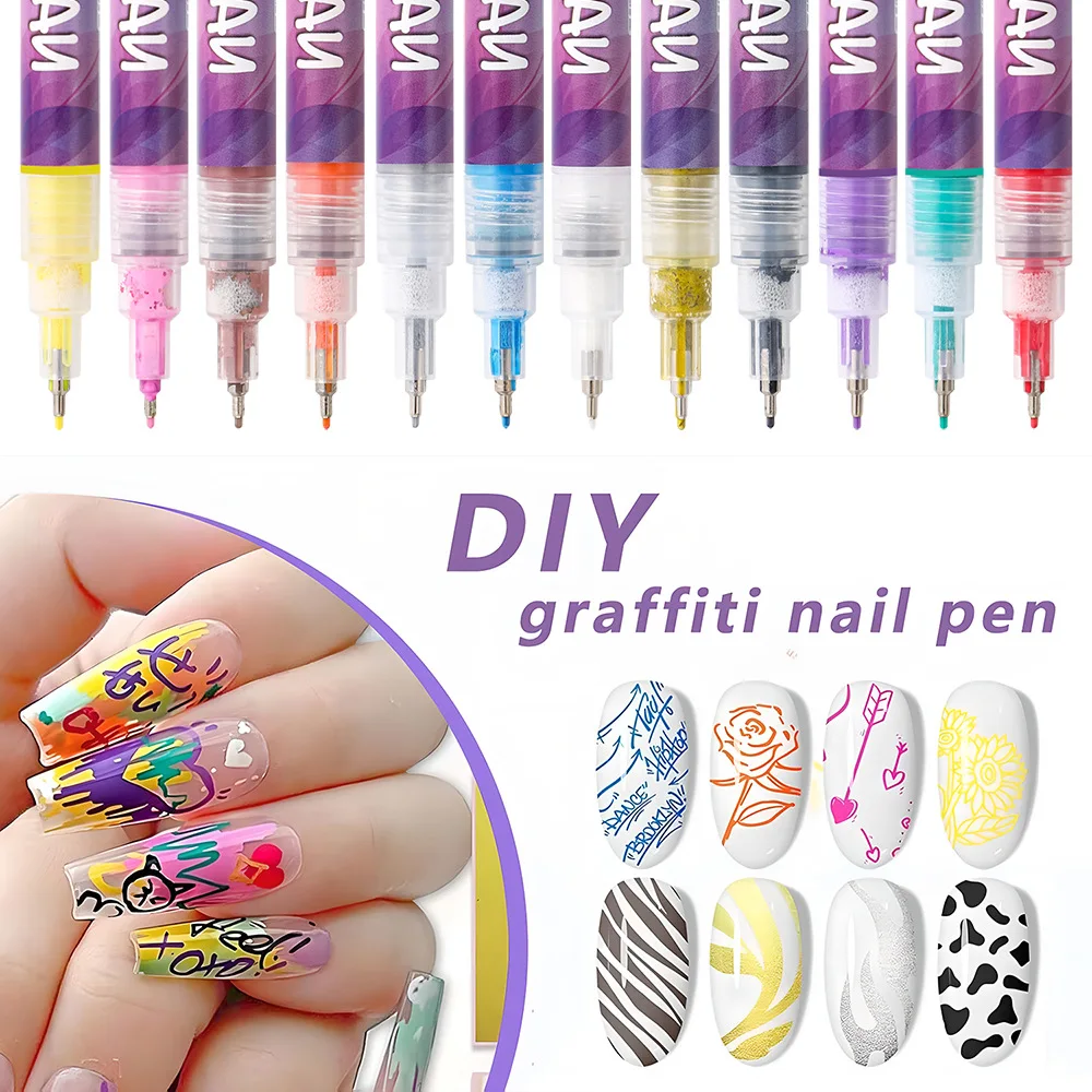Nail Art Graffiti Pen Set Nail Marker Drawing Acrylic Paint Pens Waterproof Nail Painting for Drawing Painting
Nail Art Graffiti Pen Set Nail Marker Drawing Acrylic Paint Pens Waterproof Nail Painting for Drawing Painting