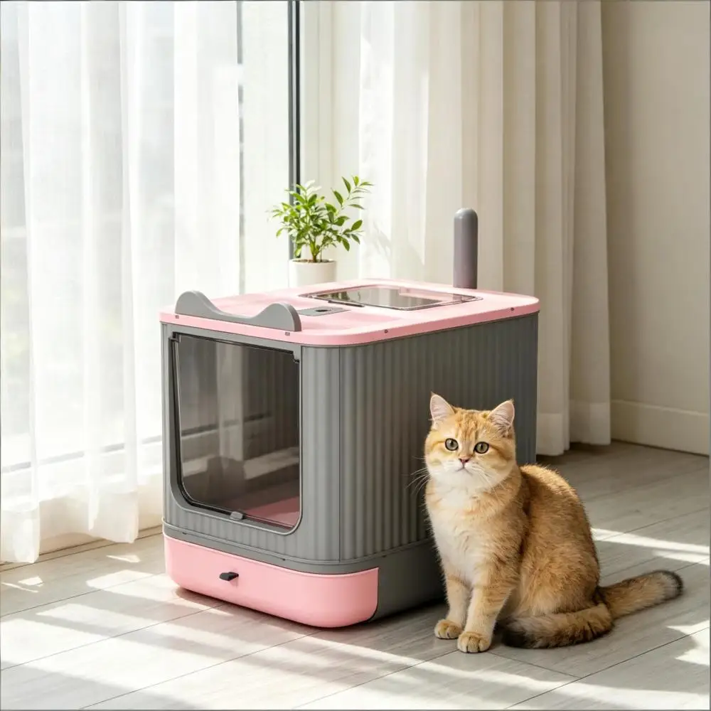 Enclosed Design Cat Litter Box,Litter Box with Slide-Out Tray,for Small-Medium Cat
Enclosed Design Cat Litter Box,Litter Box with Slide-Out Tray,for Small-Medium Cat