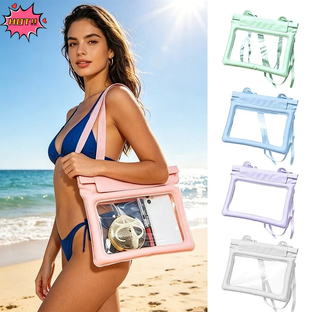 PVC Waterproof Beach Bag Touchscreen Large Capacity Messenger Bag Adjustable Sealed Closure Cell Phone Bag Outdoor Pool Camping
PVC Waterproof Beach Bag Touchscreen Large Capacity Messenger Bag Adjustable Sealed Closure Cell Phone Bag Outdoor Pool Camping