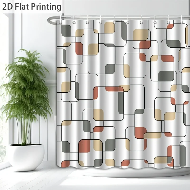 Waterproof Geometric Shower Curtain Modern Abstract Bathroom Curtain Decor Minimalist Tile Pattern Bathroom Wall Hanging Design
Waterproof Geometric Shower Curtain Modern Abstract Bathroom Curtain Decor Minimalist Tile Pattern Bathroom Wall Hanging Design