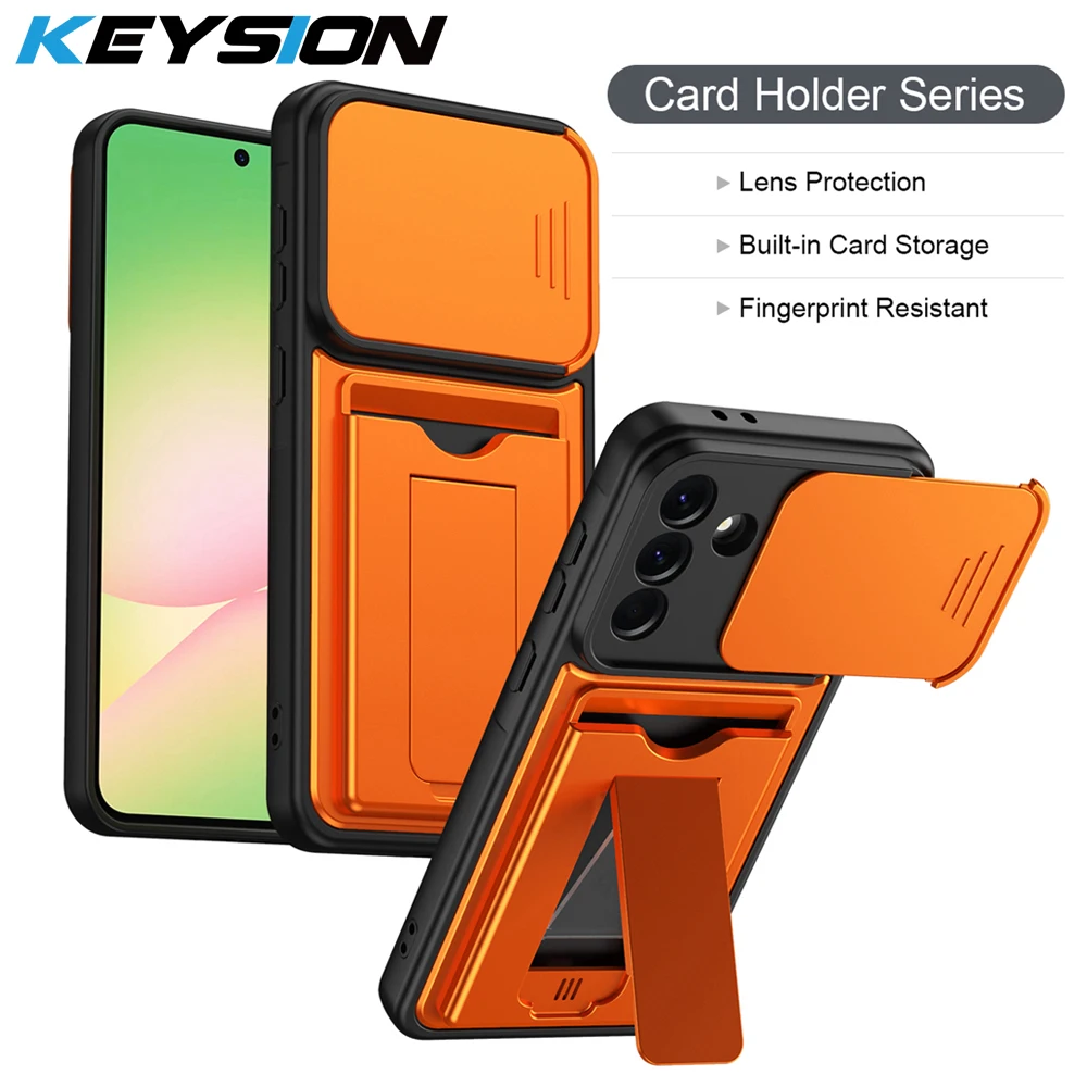 KEYSION Card Holder Bag Phone Case for Samsung Galaxy A57 5G A37 A27 A17 5G Slide Camera Protection Kickstand Shockproof Cover
KEYSION Card Holder Bag Phone Case for Samsung Galaxy A57 5G A37 A27 A17 5G Slide Camera Protection Kickstand Shockproof Cover