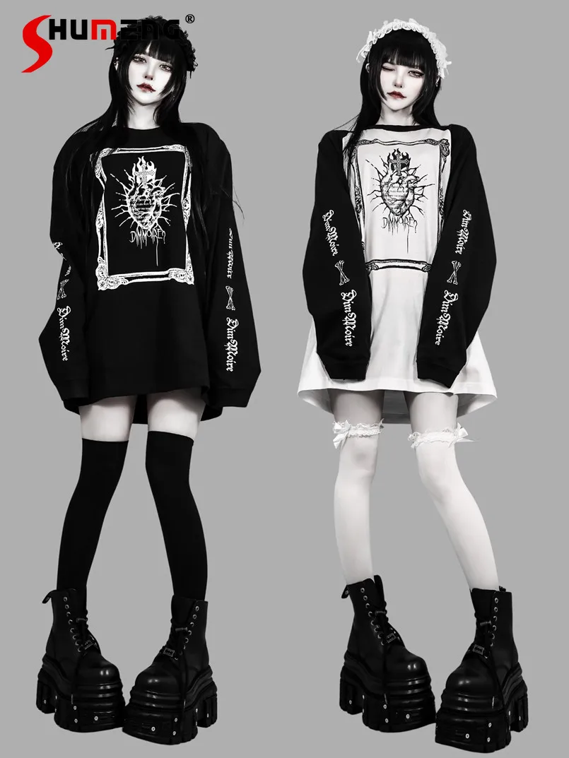 Japanese Subculture Gothic Long-sleeved T-shirt Spring and Summer New Women's Oversize Top Harajuku Aesthetic Loose T-shirts
Japanese Subculture Gothic Long-sleeved T-shirt Spring and Summer New Women's Oversize Top Harajuku Aesthetic Loose T-shirts