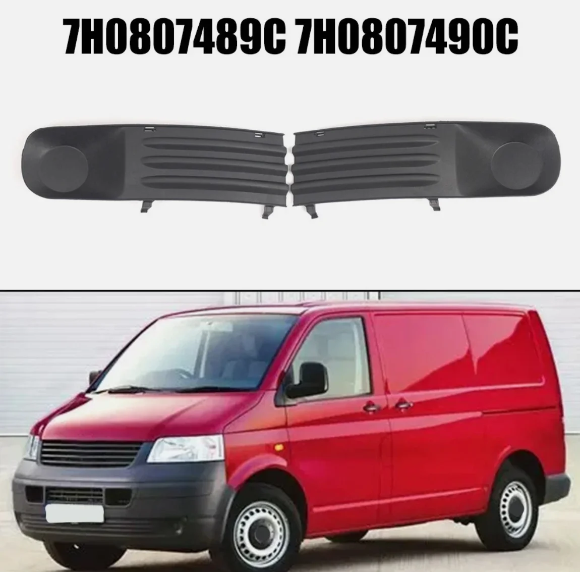 Накладка противотуманной фары, решетка бампера, черная, левая и правая стороны, OEM 7H0807489C, 7H0807490C для Volkswagen T5 (03-09)
Накладка противотуманной фары, решетка бампера, черная, левая и правая стороны, OEM 7H0807489C, 7H0807490C для Volkswagen T5 (03-09)